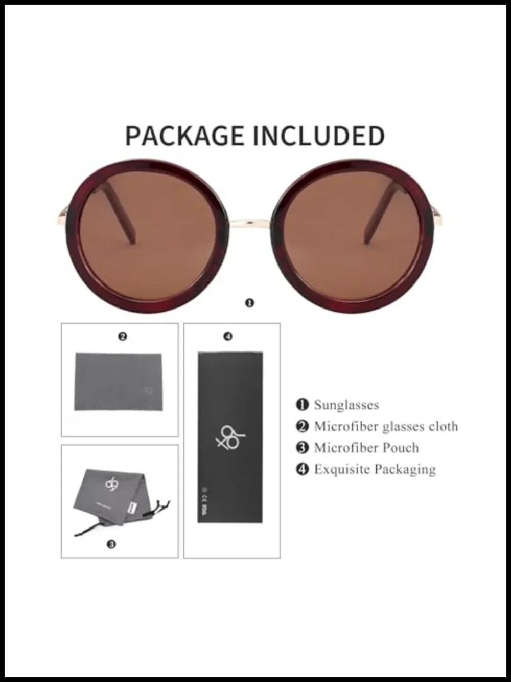 Polarized Retro Round Sunglasses Oversized UV Protection Vintage Ladies